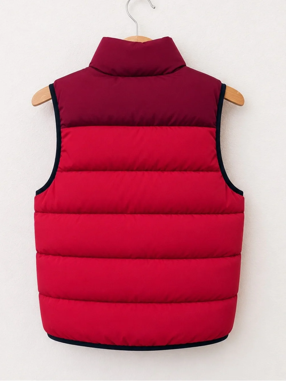 NWT Gap Kids Youth Red/Burgundy Colorblock Quilted Puffer Zip Vest Unisex